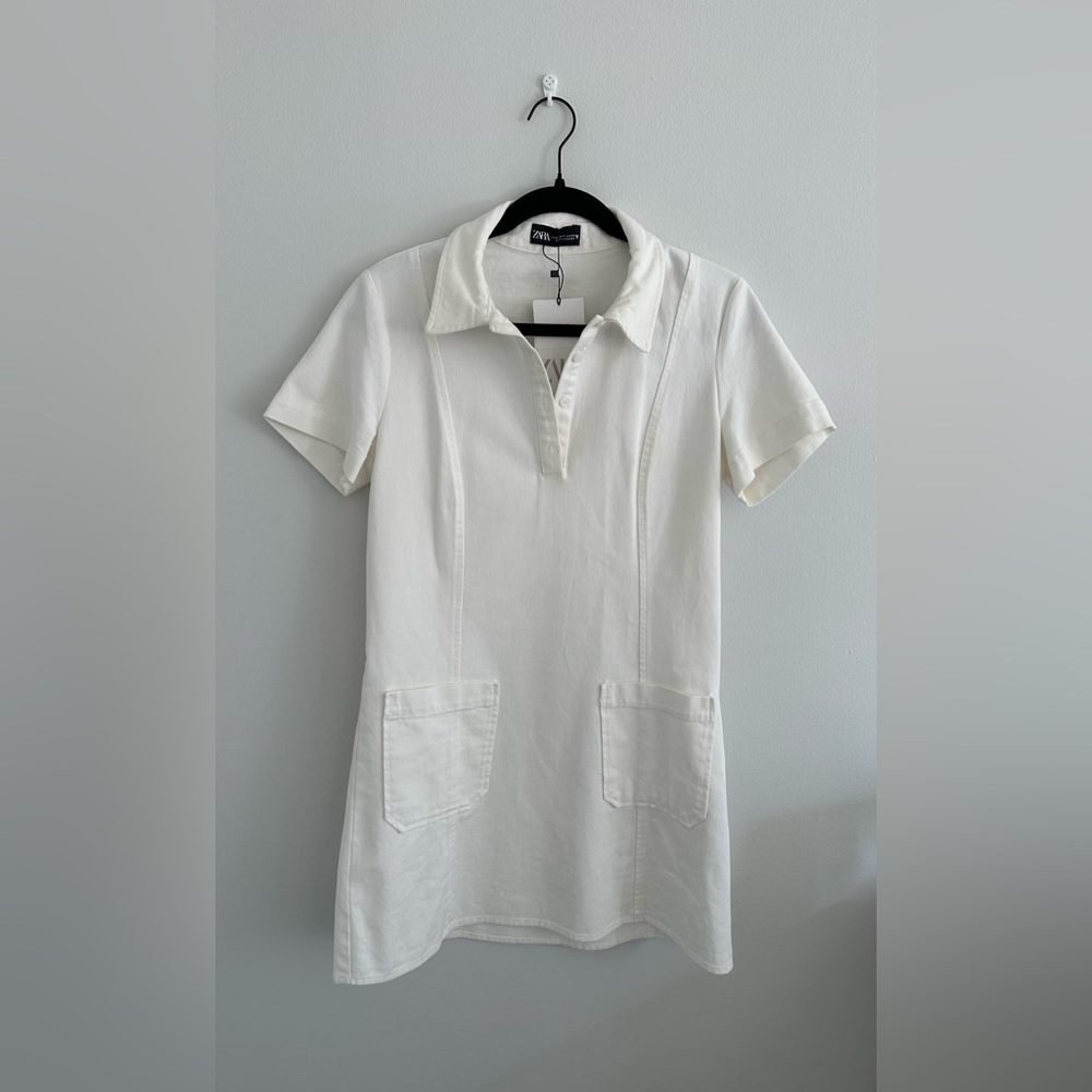Zara Mini White Dress with Sleeves